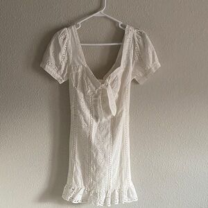 Forever 21 Elegant Ivory Eyelet Dress